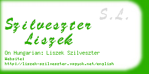 szilveszter liszek business card